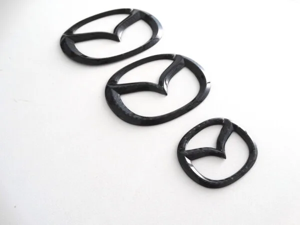 BMW Black Carbon Fiber Hood Emblem Trunk Emblem Wheel Center Cap Steering Emblem Set 7pcs 2