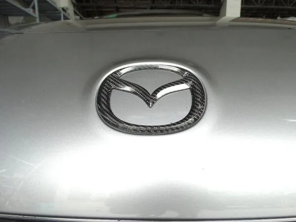 thumbnail image 2 of Carbon Fiber Style Emblem Overlay Decal For Mazda 3, 6, Miata, RX7, RX8 2 of 5