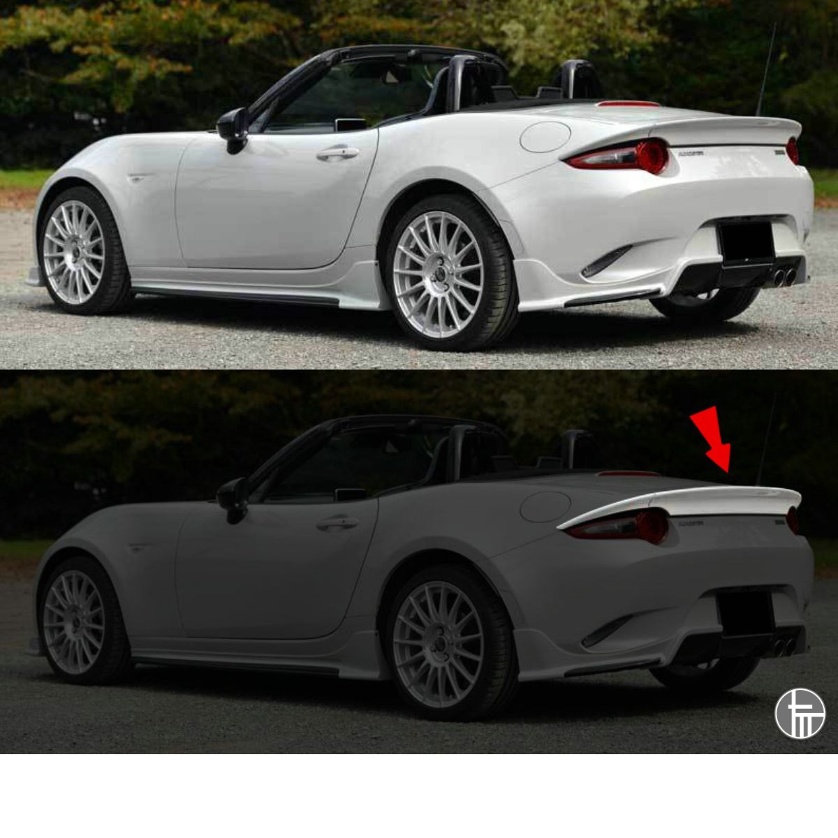 3 Pieces Rear Spoiler for Mazda Miata MX-5 ND Soft Top 3 Pieces Rear Spoiler for Mazda Miata MX-5 ND Soft Top