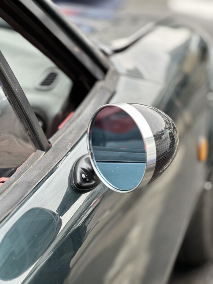 Miata NA Mirrors Covers - Vintage Bullet Mirrors in Carbon Fiber & Stainless Steel