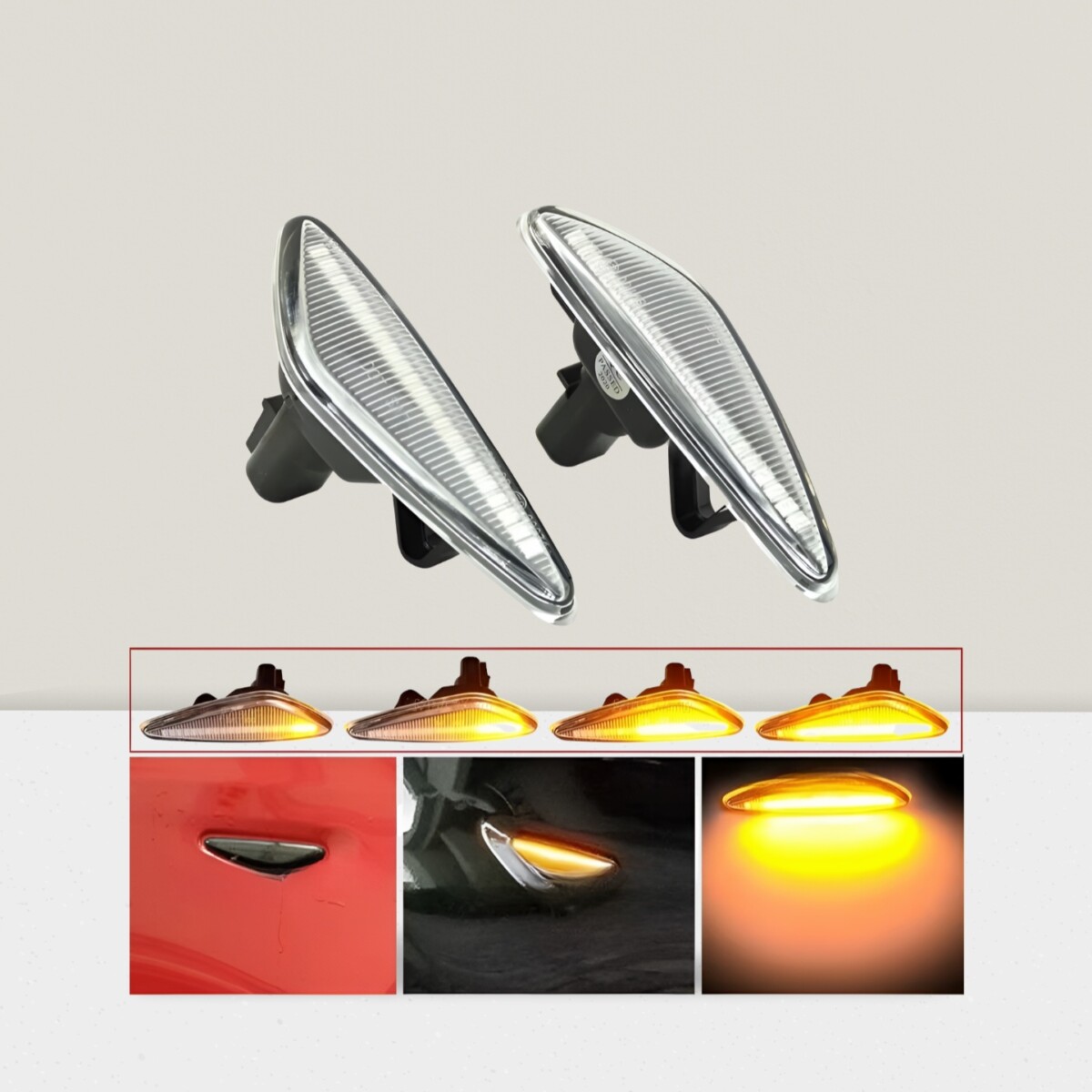 Sequential LED Side Marker Turn Signal Lights for Mazda MX-5 Miata ND (Set of 2)