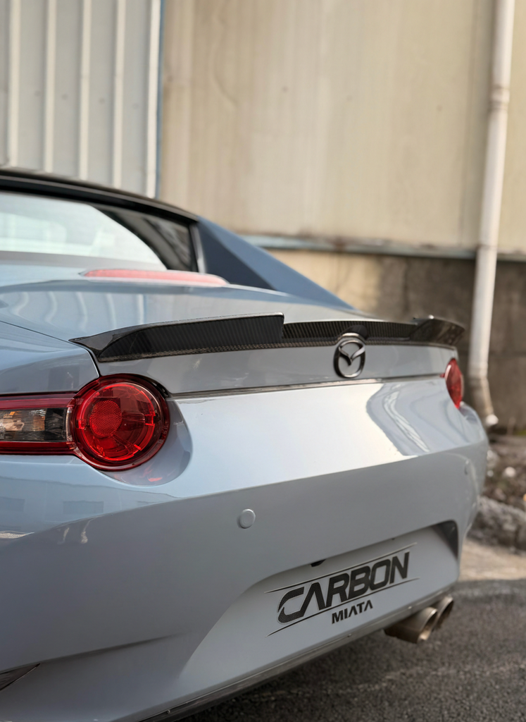 Mazda Miata ND, Carbon Fiber Spoiler, Spirit Racing Spoiler, Miata Trunk Lip, Miata Exterior Mods